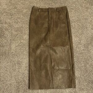 Prettylittlething faux leather midi skirt fit like a large